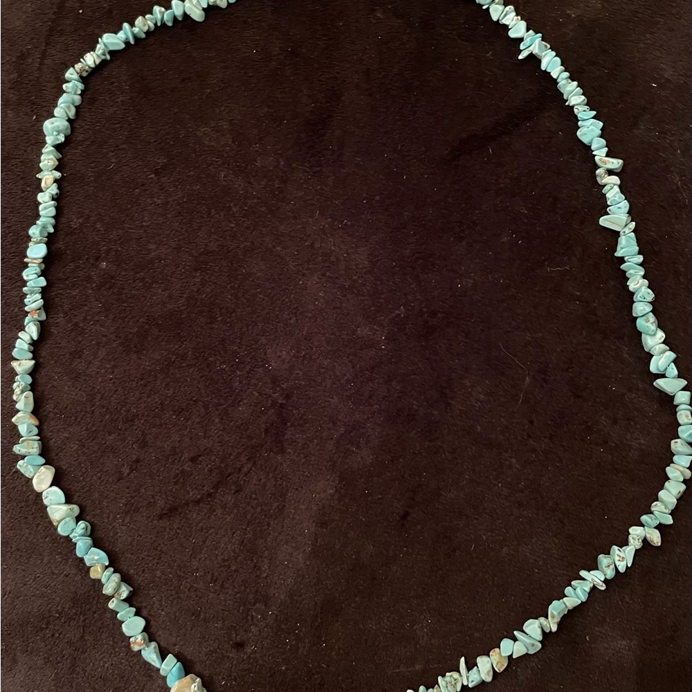 Double strand, turquoise, chunky beads with sterling clasp